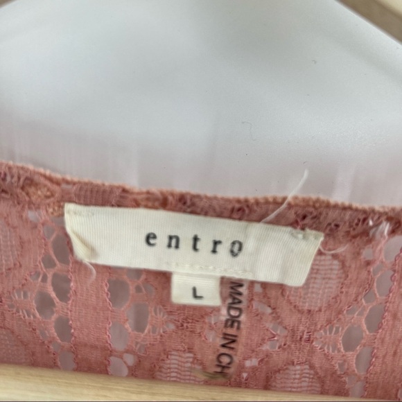 ENTRO dusty rose boho duster size L - Picture 9 of 10